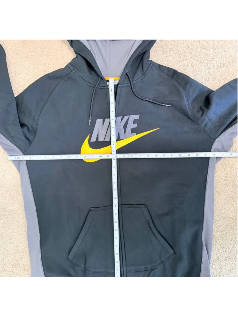 Nike New Black Gray Full-Zip Hoodie Men's Size XXL